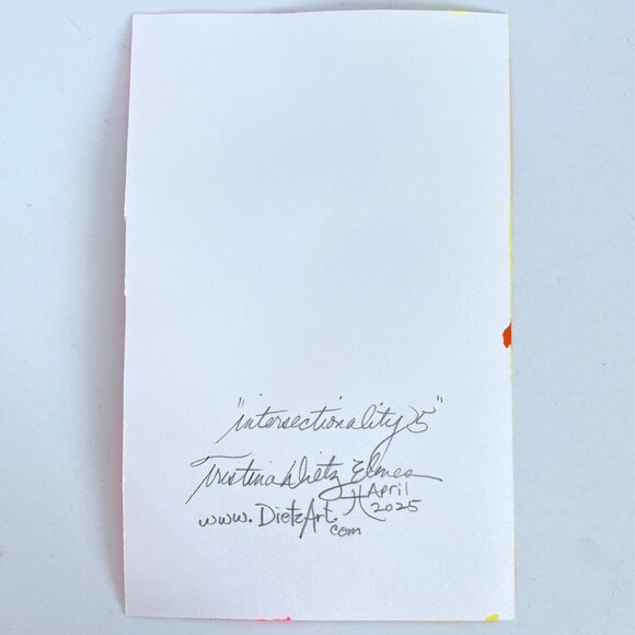 Intersectionality5 Original Acrylic Painting 8x10in Mat Frame Ready Squeegee Art - Picture 5 of 8